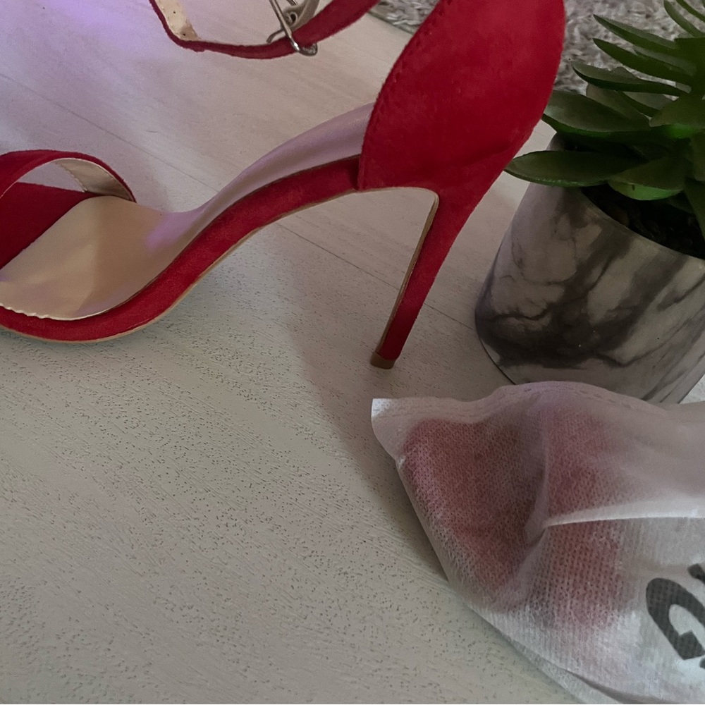 Red High Heel Sandals - Picture 3 of 9